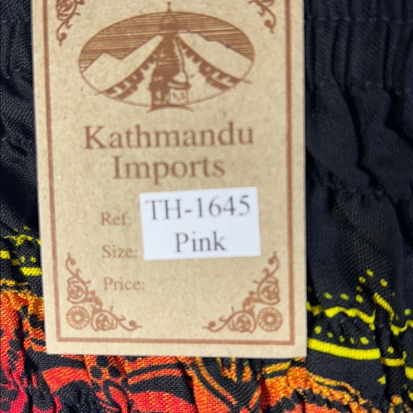 Kathmandu Black and Orange Patterned Harem Pants Small Medium New Pockets - Picture 2 of 6